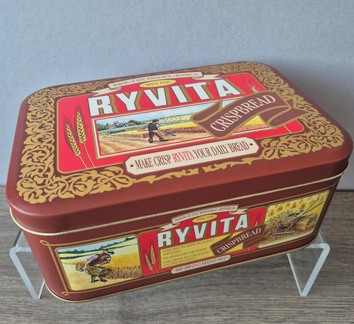 Vintage ryvita storage tin - vintage,