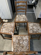 Vintage oak dining chairs x 4