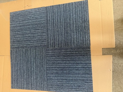 Blue stripe carpet tiles - x,