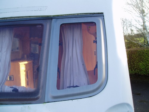 Caravan front nearside window - front,