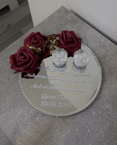 Personalised mirror ring plate - mirror,