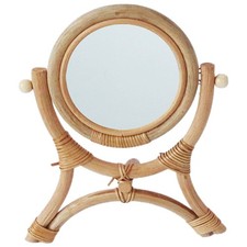 Rustic Rattan Desk Mirror