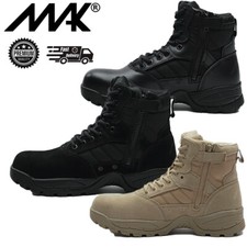 Leather Combat Boots Military Tactical Army Police Security Patrol Cadet Work