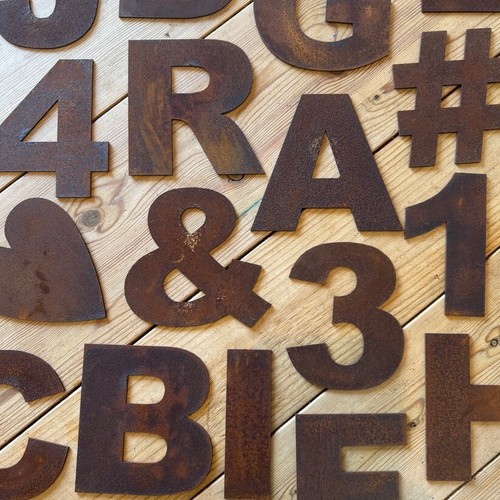 Rusty metal letters - rusty, signs
