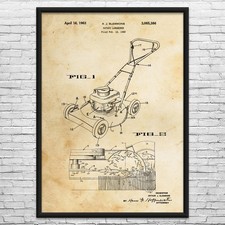 1963 Lawn Mower Patent Wall