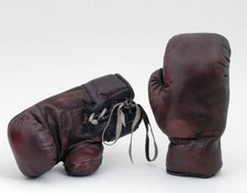 Retro 1930s Vintage Boxing Gloves 12oz Brown Real Leather New Unbranded