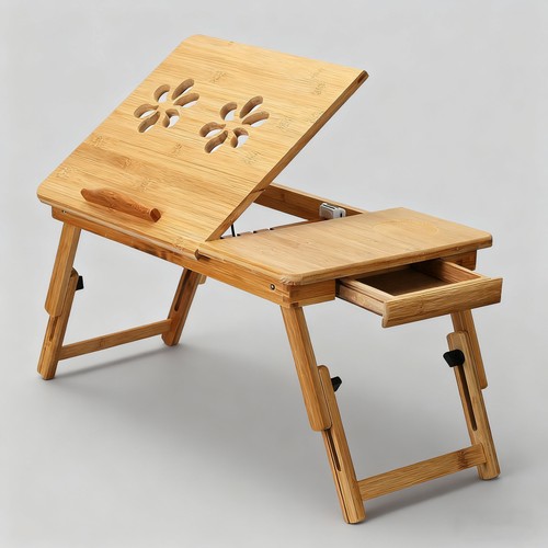 Adjustable bamboo laptop - bamboo,