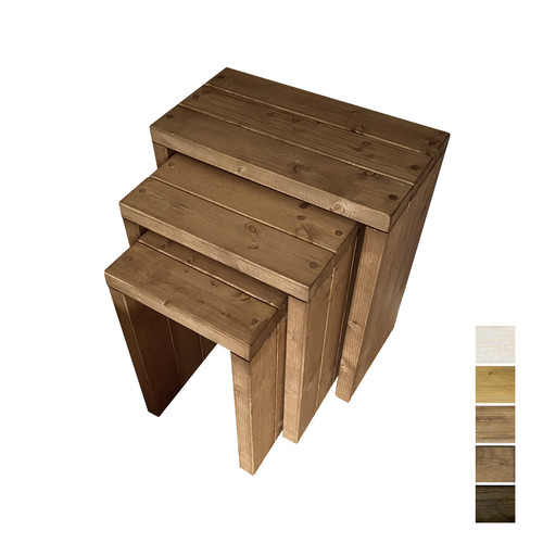 Rustic wood nest tables - rustic,