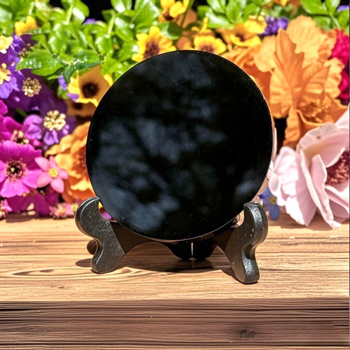 Polished black obsidian - polished,