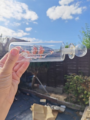 Vintage glass ship bottle - ship, in