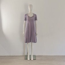 BNWT Out Of Xile (2) Purple Dress UK 10 12 EU 38 40 Cowl-Neck Midi Swing Voile