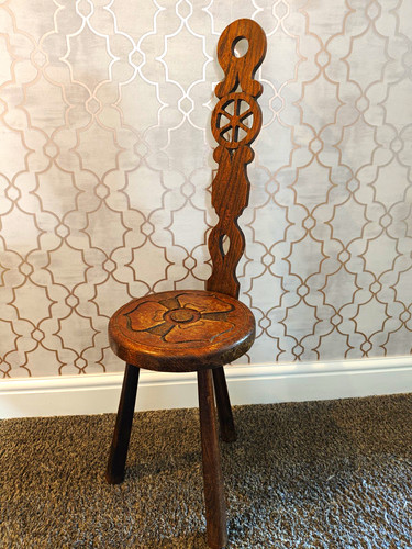 Antique carved oak - carved, spinning