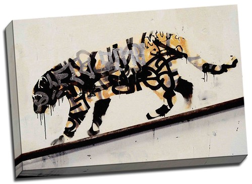 Banksy tiger graffiti canvas - tiger,
