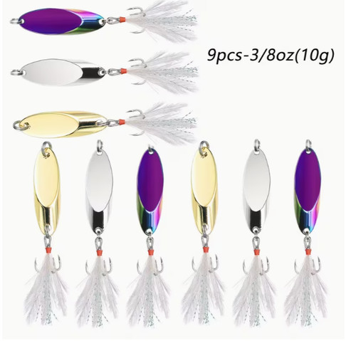 10g wedge spinners with - 9, x