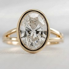 Bezel Set 3.25 TCW Oval Cut