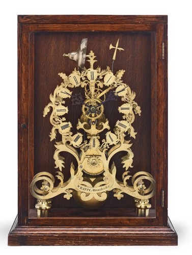 Antique skeleton clock - skeleton, ,