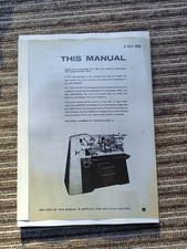 Colchester Chipmaster lathe manual
