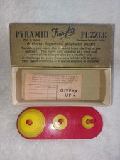 Vintage England Fairylite PYRAMID PUZZLE Brain Teaser Mind Toy Puzzle in Box
