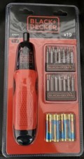 Black & Decker B&D A7073 Cordless Screwdriver 4x AA  14 x Bits  Brand New Sealed