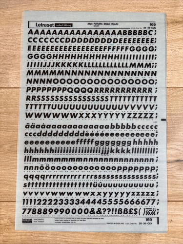 Letraset rub transfer - letraset,