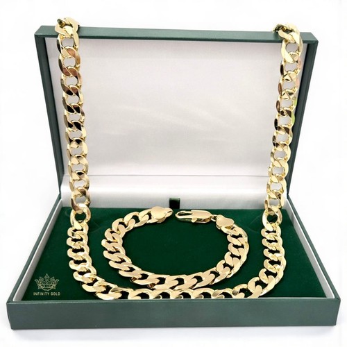 Mens 12mm curb set 9ct - 12mm,