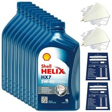 10 Litre Genuine Shell Helix HX7 5W40 Engine Oil MB229.3 API SP ACEA A3/B4 SET