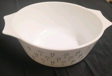 Vintage Pyrex Large Casserole Dish Bowl Mayfair Maypole Blue Flowers 