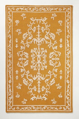 Floral wool tufted - wool, area