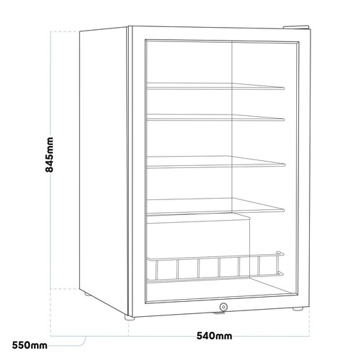 Baridi 115l under counter - 115l,