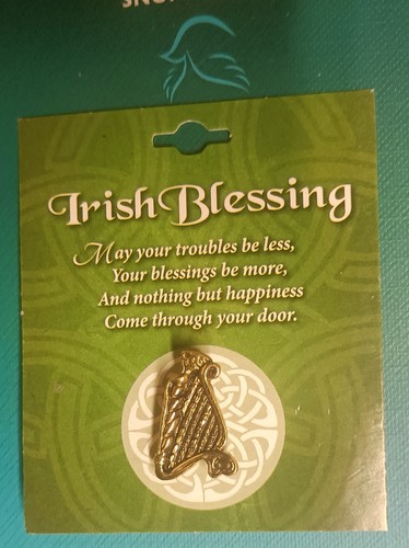 Harp irish blessing - blessing, lapel
