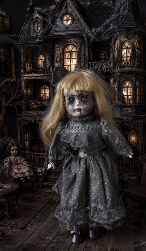 Creepy horror porcelain doll - creepy,