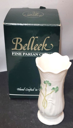 Belleek shamrock bud - bud, vase