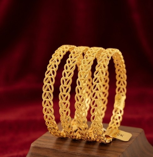Ethnic bangles 22k gold plated - bangles,