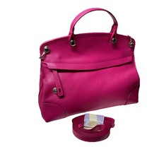 FURLA Piper Leather 2-Way Shoulder Bag French Fuchsia Women medium   Excellent  