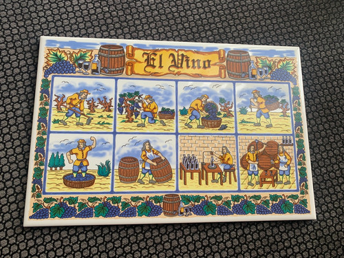 Vino vintage spanish tile - vino,