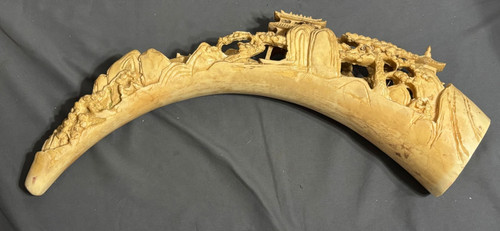 Vtg chinese asian carved - 17",