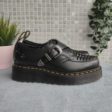 Dr Martens Ramsey Woven Smooth Leather Platform Creepers. UK Size 8. Black.