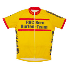 GURTEN-TEAM Cycling Shirt Full Zip Mens Jersey Yellow M