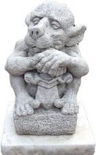 Large stone garden gargoyle
