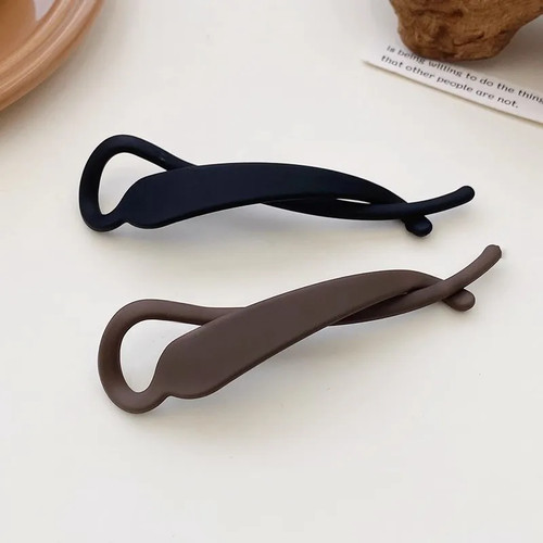 2pcs matte hair clamps black - hair,