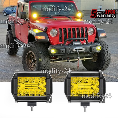 Yellow 2pcs led work - 2pcs,