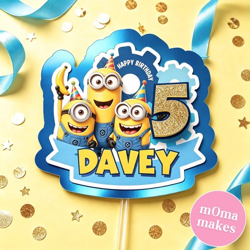 Minion birthday cake topper - birthday,
