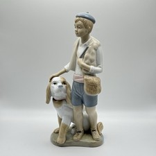 Porcelanas Miquel Requena S.A. Porcelain Boy Figurine With Dog #4522