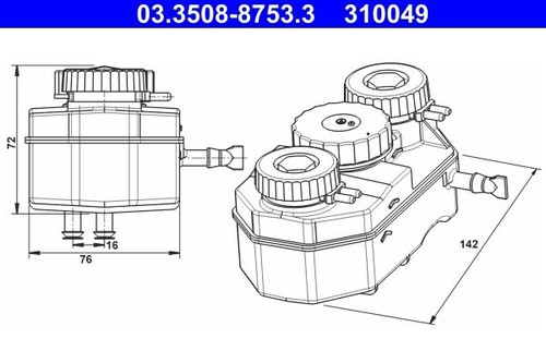 Brake fluid reservoir for - fluid,