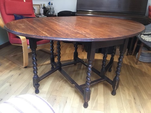 Barley twist solid oak oval - barley,