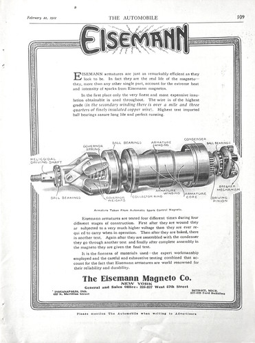 1912 eisemann magneto co - ad,