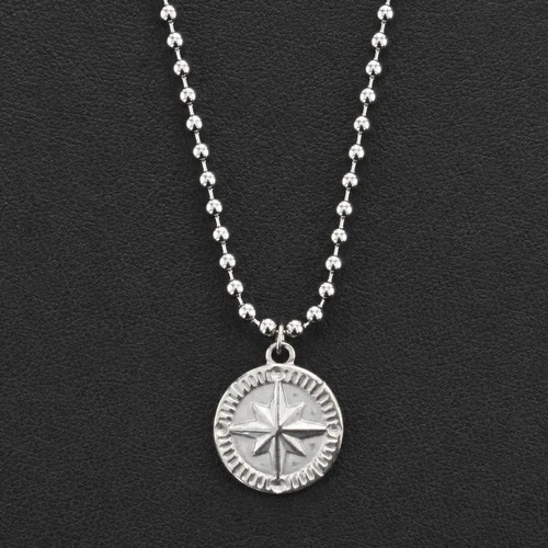 Men silver compass - men's,