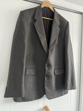 Vintage Houndstooth Tweed Jacket Blazer Pure New Wool Green Brown Blue Size 48