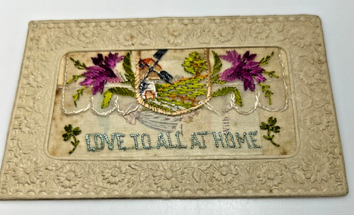 Ww1 silk postcard - ww1, love