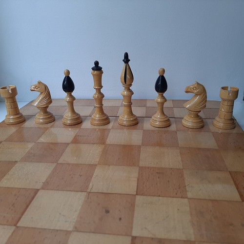 Antique vintage wooden chess - wooden,